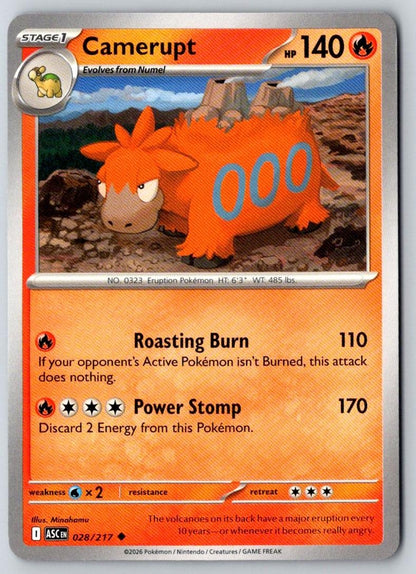 Camerupt 028/217 Uncommon Ascended Heroes Pokemon Near Mint