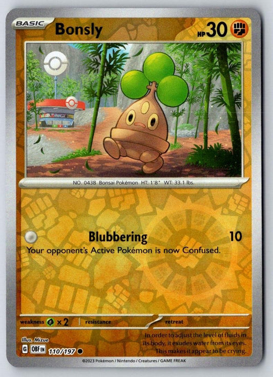 Bonsly 110/197 Common Obsidian Flames Pokemon Near Mint