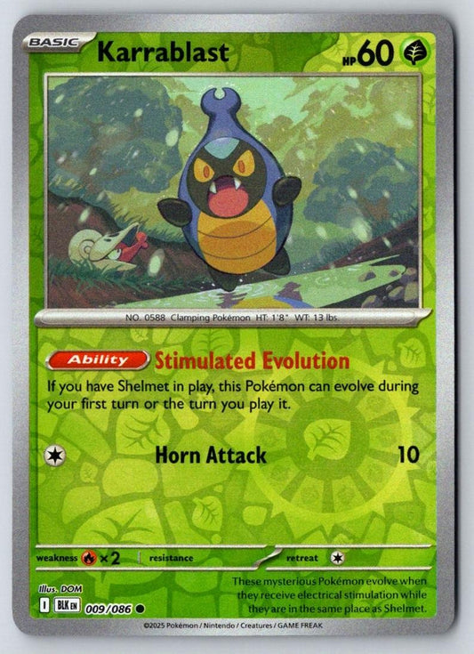 Karrablast 009/086 Common Black Bolt Pokemon Near Mint
