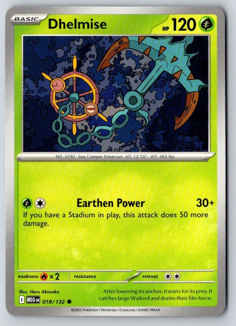 Dhelmise 018/132 Common Mega Evolution Pokemon Near Mint