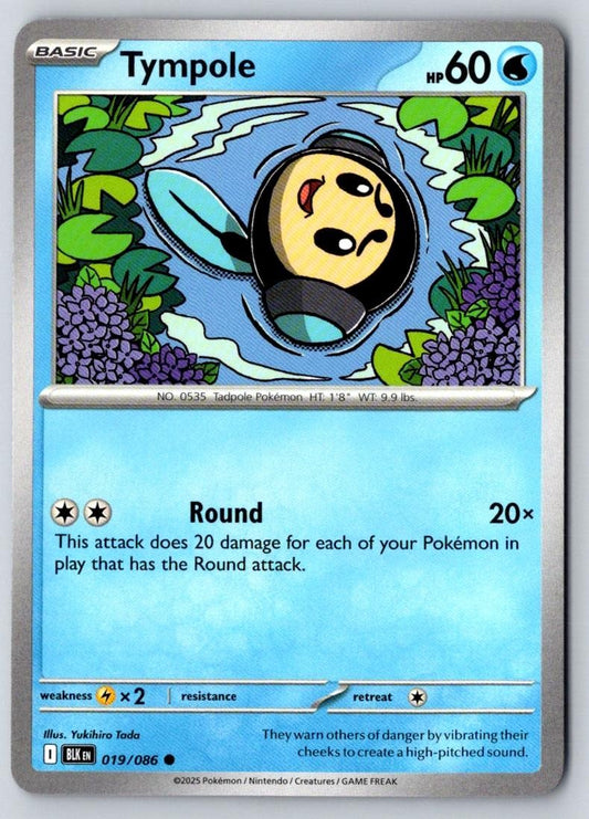 Tympole 019/086 Common Black Bolt Pokemon Near Mint