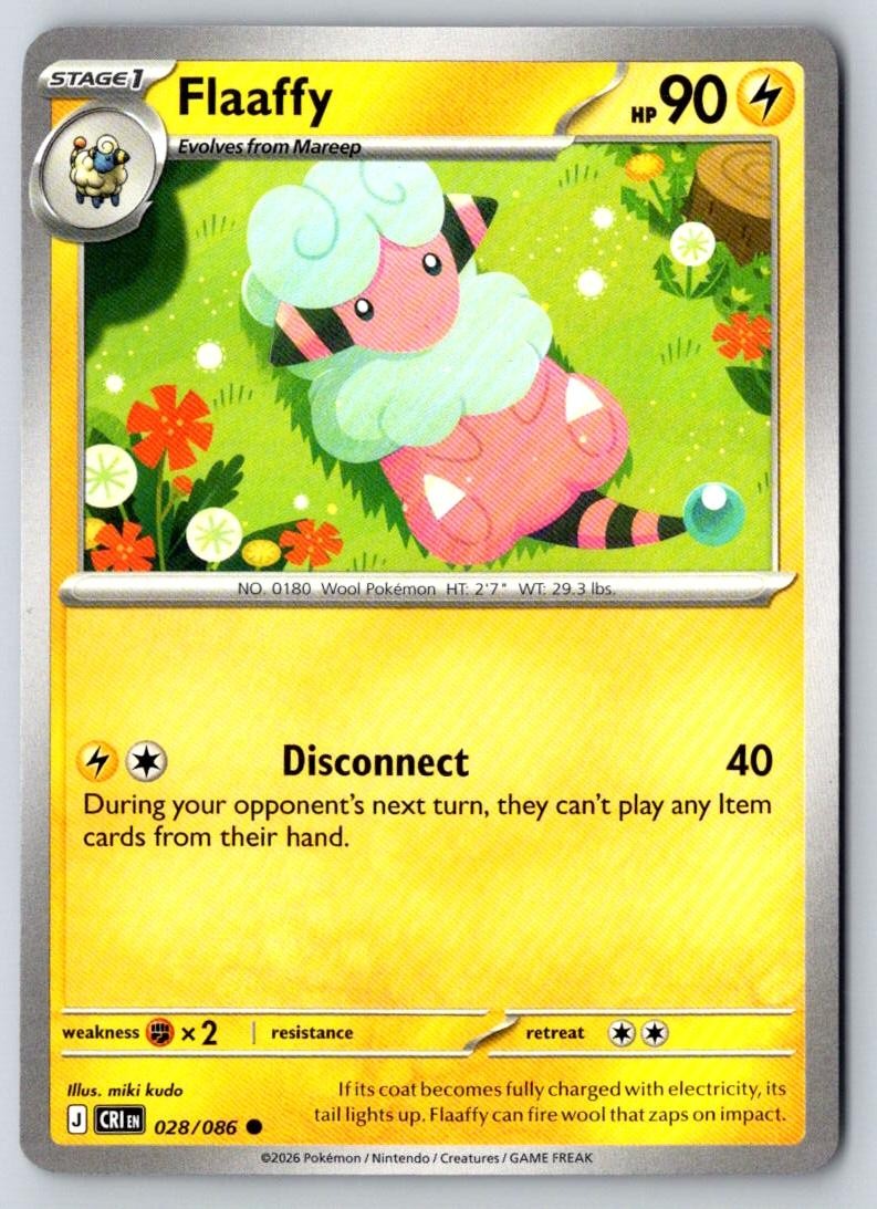 Flaaffy 028/086 Common Chaos Rising Pokemon Near Mint