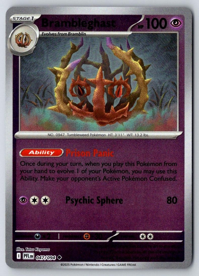 Brambleghast 047/094 Uncommon Phantasmal Flames Pokemon Reverse Holo Near Mint