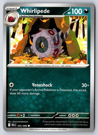 Whirlipede 055/086 Common Black Bolt Pokemon Near Mint