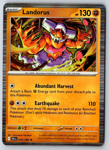 Landorus 053/086 Holo Rare Black Bolt Pokemon Near Mint