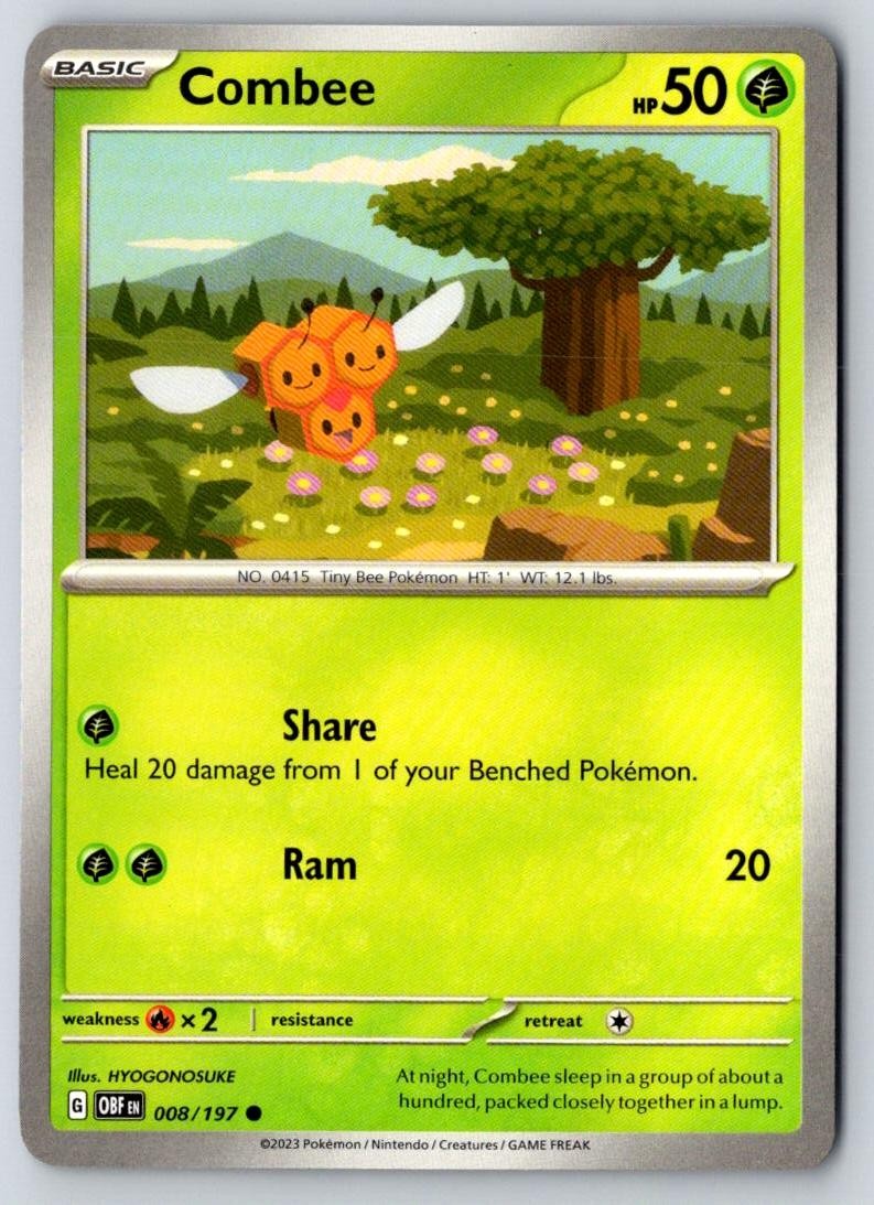 Combee 008/197 Common Obsidian Flames Pokemon Near Mint