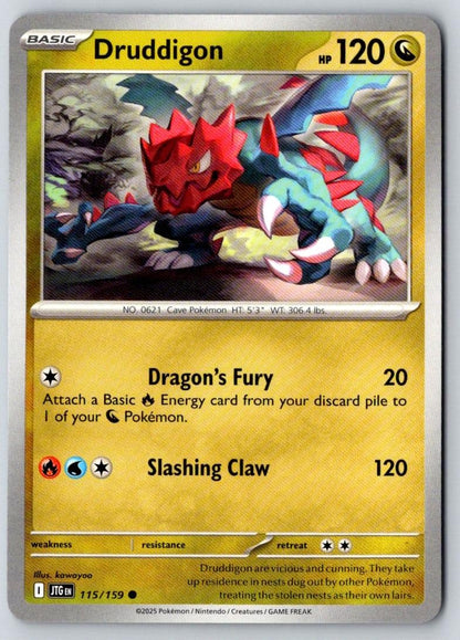 Druddigon 115/159 Common Journey Together Pokemon Near Mint