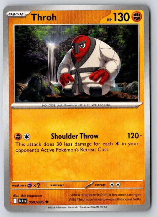 Throh 050/086 Uncommon Black Bolt Pokemon Near Mint