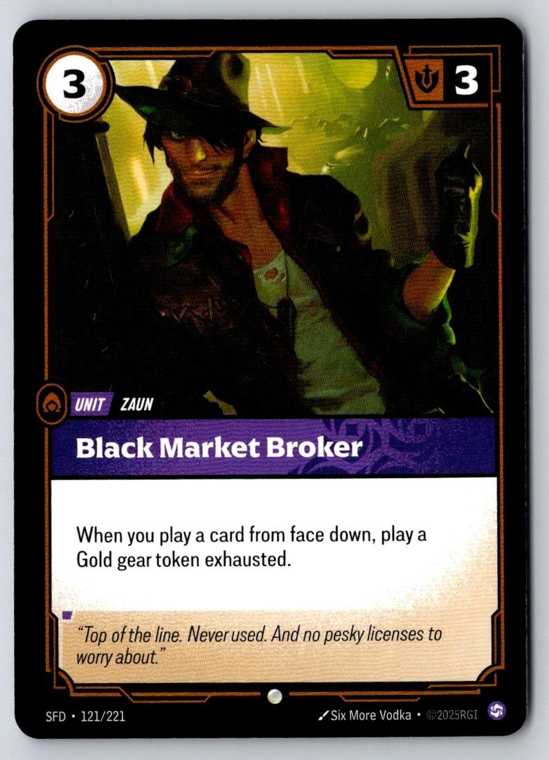 Black Market Broker 121/221 Common Spiritforged Riftbound Near Mint
