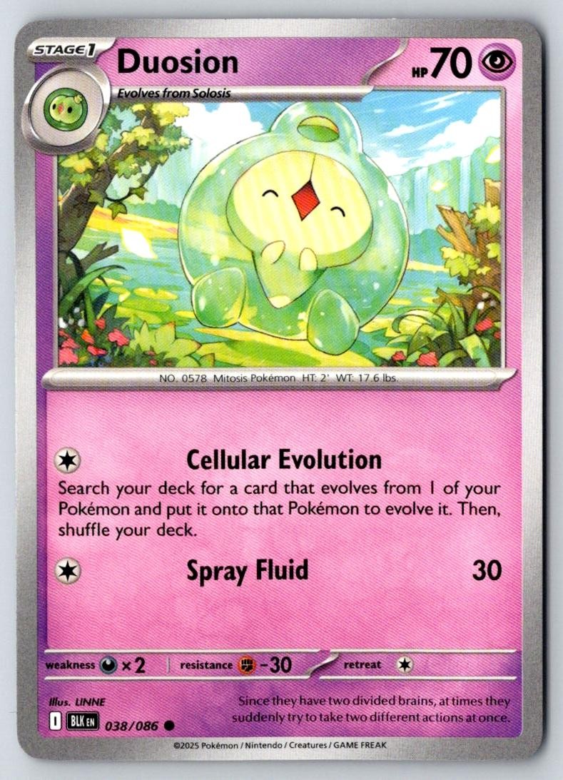 Duosion 038/086 Common Black Bolt Pokemon Near Mint