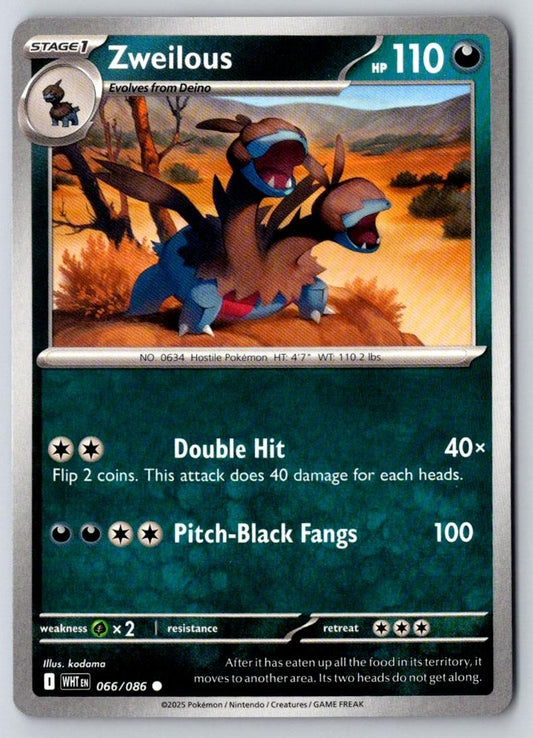 Zweilous 066/086 Common White Flare Pokemon Near Mint