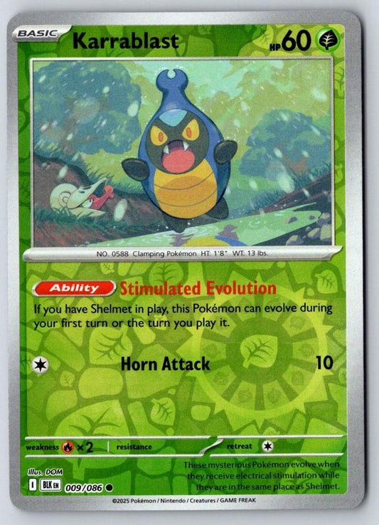 Karrablast 009/086 Common Black Bolt Pokemon Near Mint