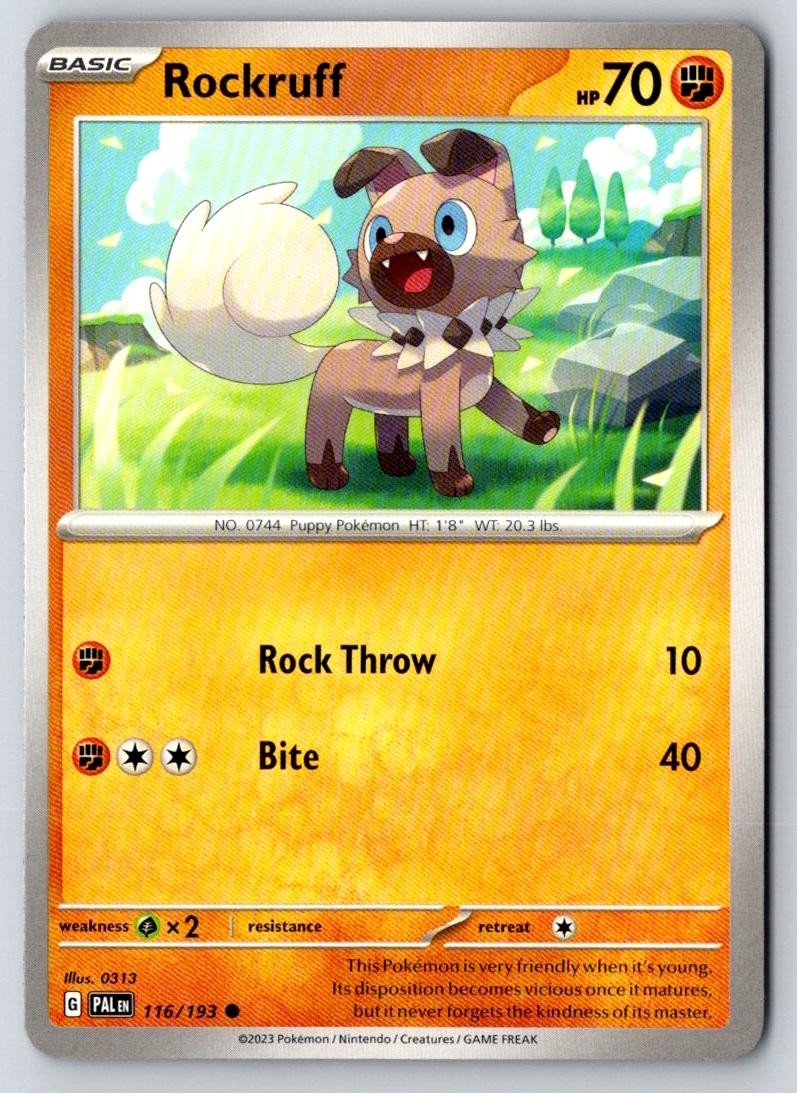 Rockruff 116/193 Common Paldea Evolved Pokemon Near Mint
