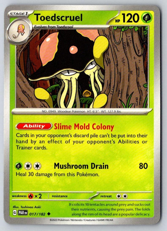 Toedscruel 017/182 Uncommon Paradox Rift Pokemon Near Mint
