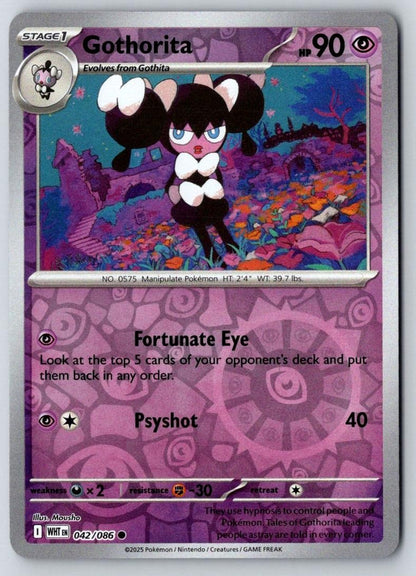 Gothorita 042/086 Common White Flare Pokemon Reverse Holo Near Mint
