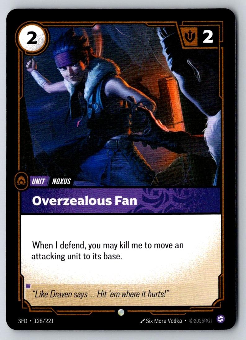 Overzealous Fan 128/221 Common Spiritforged Riftbound Near Mint