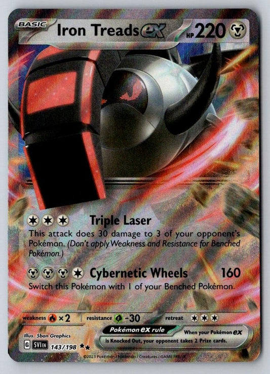 Iron Treads ex 143/198 Double Rare Scarlet & Violet Pokemon Near Mint