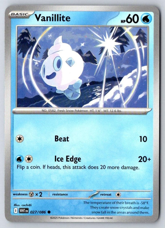 Vanillite 027/086 Common White Flare Pokemon Near Mint