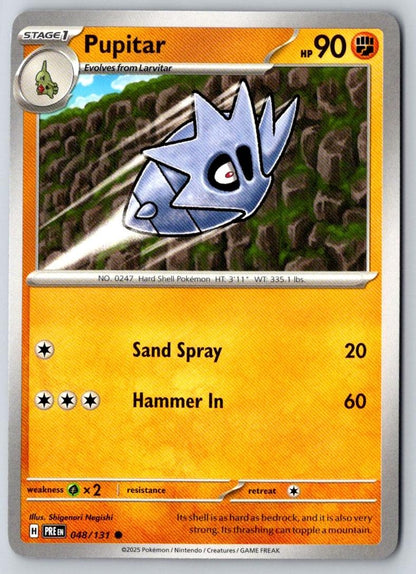 Pupitar 048/131 Common Prismatic Evolutions Pokemon Near Mint