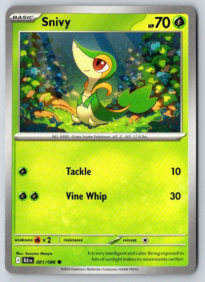 Snivy 001/086 Common Black Bolt Pokemon Near Mint