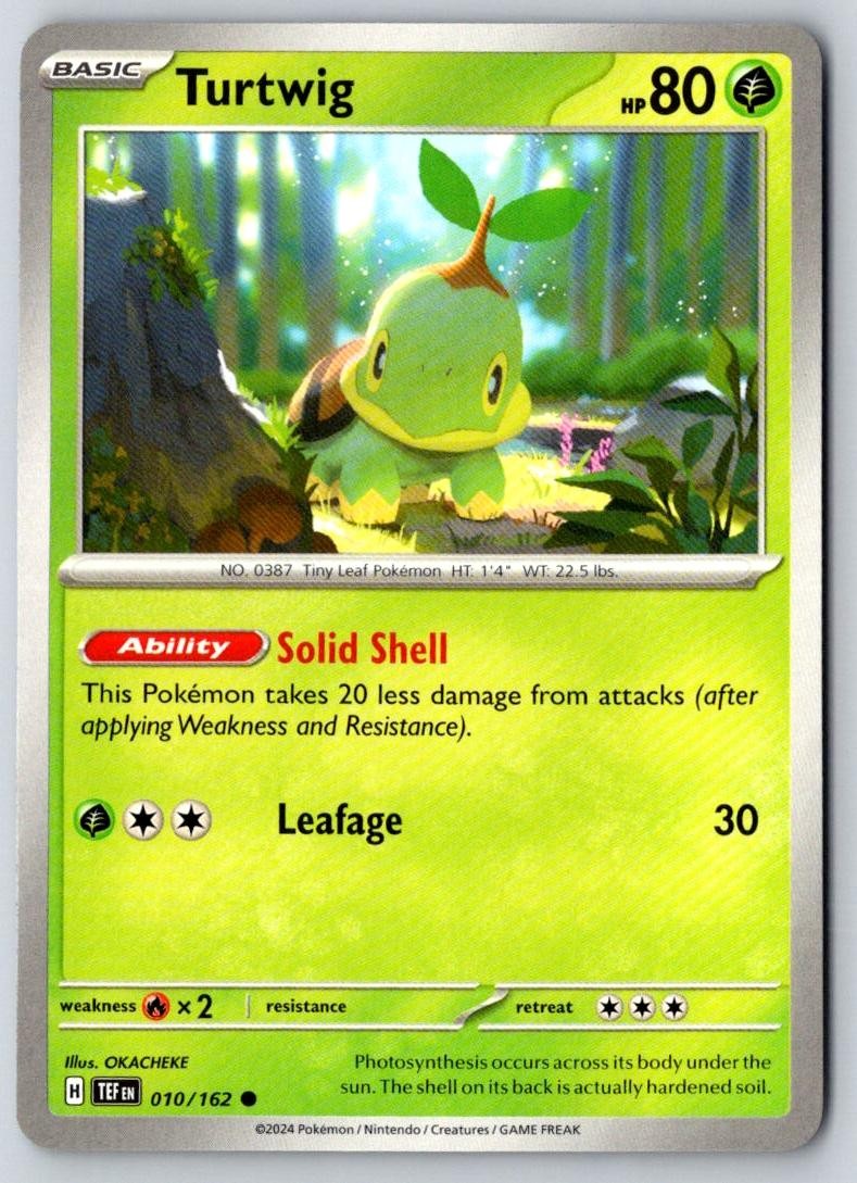 Turtwig 010/162 Common Temporal Forces Pokemon Near Mint