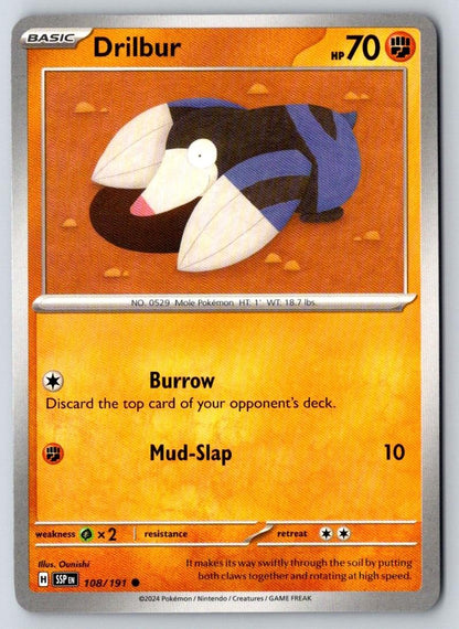 Drilbur 108/191 Common Surging Sparks Pokemon Near Mint