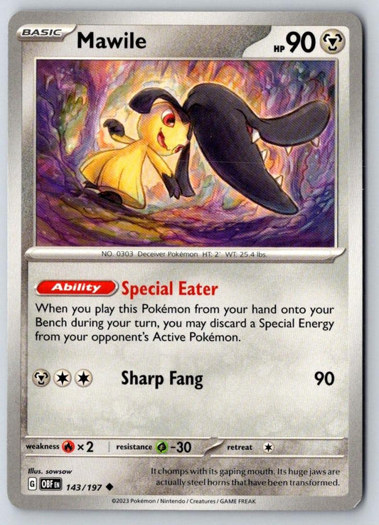 Mawile 143/197 Uncommon Obsidian Flames Pokemon Near Mint