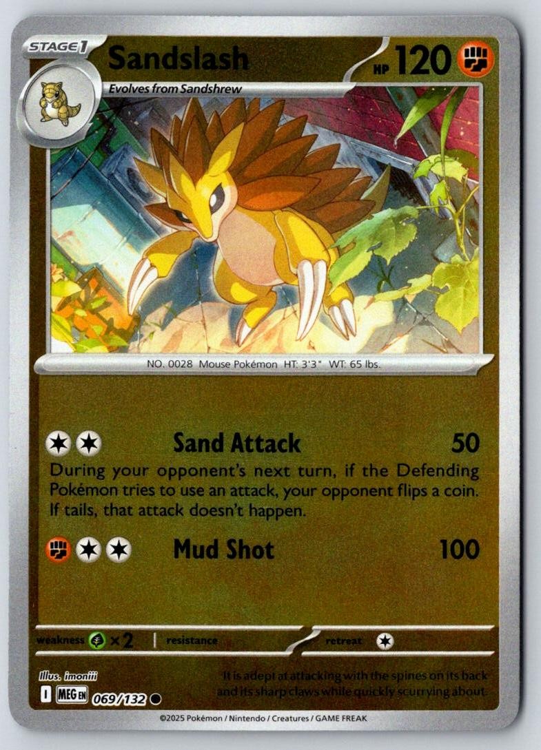 Sandslash 069/132 Common Mega Evolution Pokemon Near Mint