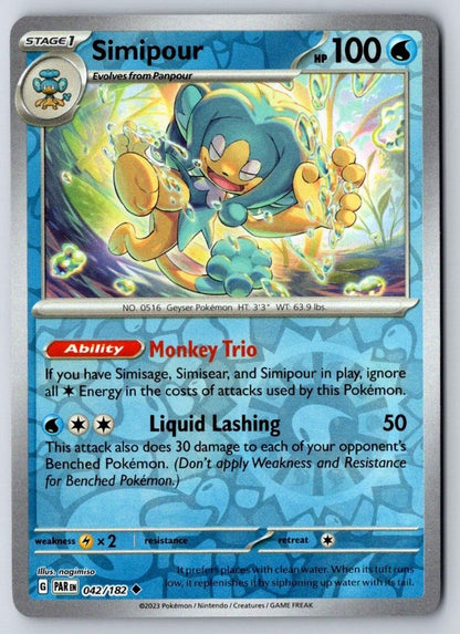 Simipour 042/182 Uncommon Paradox Rift Pokemon Near Mint