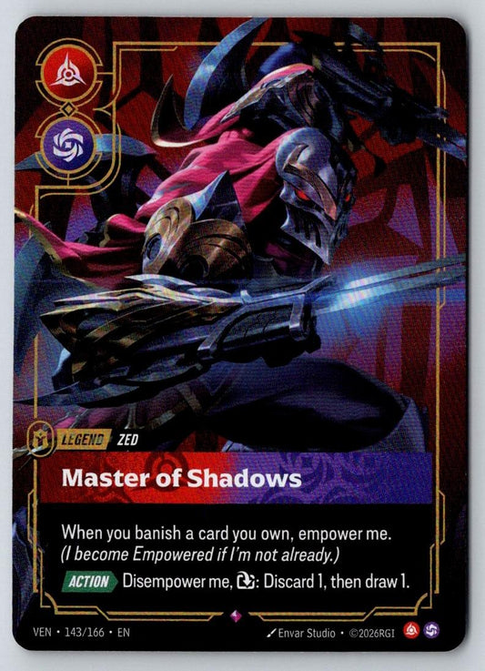 Zed - Master of Shadows 143/166 Rare Vendetta Riftbound Foil Near Mint