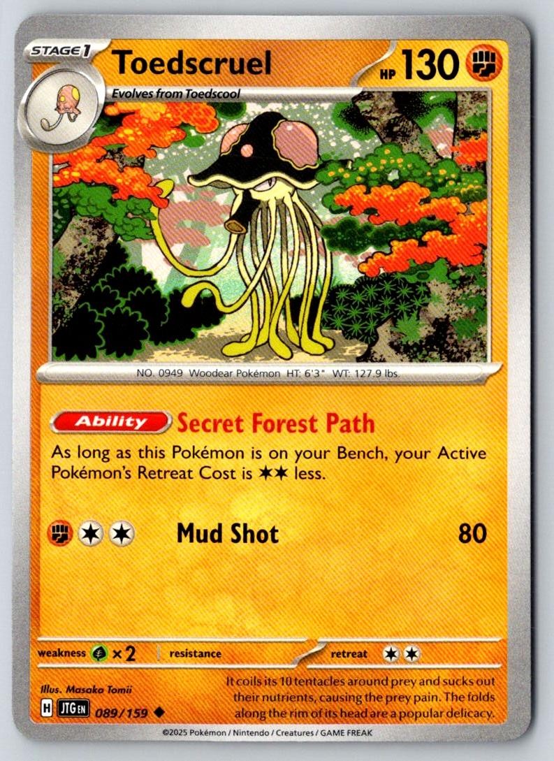 Toedscruel 089/159 Uncommon Journey Together Pokemon Near Mint