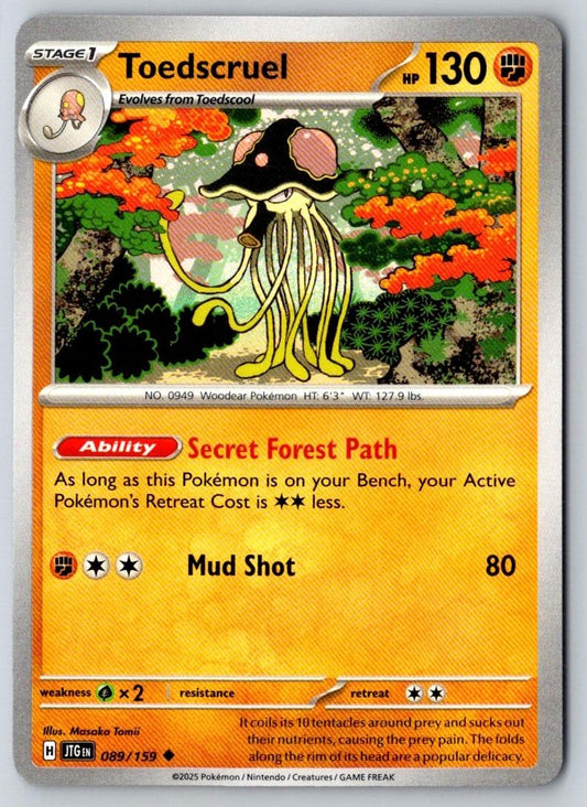 Toedscruel 089/159 Uncommon Journey Together Pokemon Near Mint