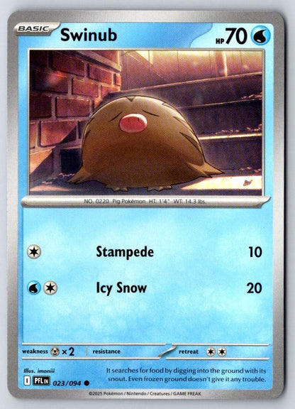 Swinub 023/094 Common Phantasmal Flames Pokemon Near Mint