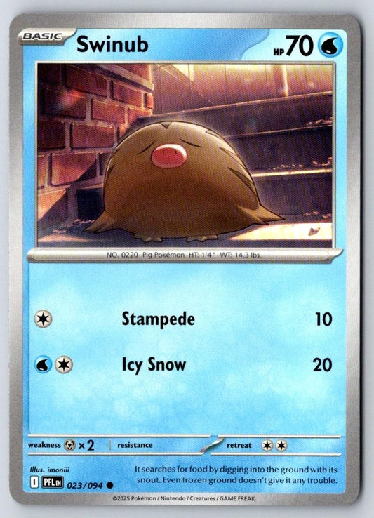 Swinub 023/094 Common Phantasmal Flames Pokemon Near Mint