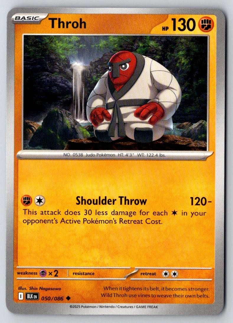 Throh 050/086 Uncommon Black Bolt Pokemon Near Mint