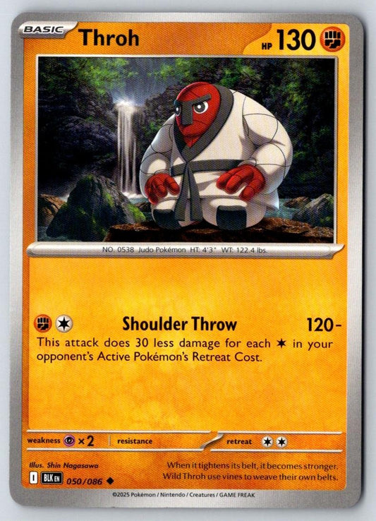 Throh 050/086 Uncommon Black Bolt Pokemon Near Mint