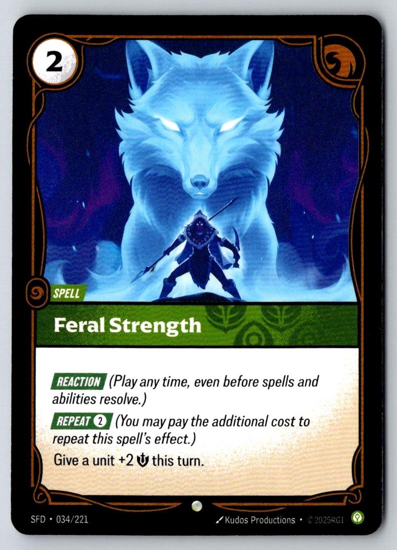 Feral Strength 034/221 Common Spiritforged Riftbound Near Mint