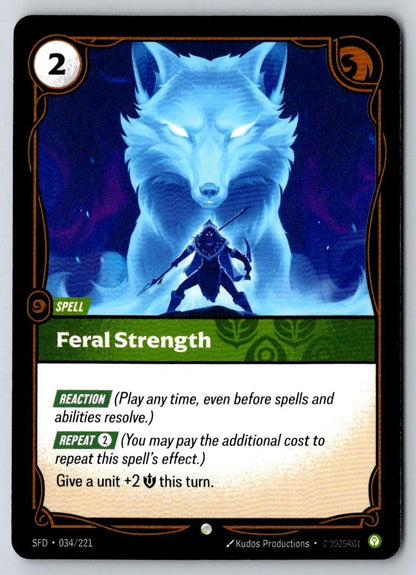 Feral Strength 034/221 Common Spiritforged Riftbound Near Mint