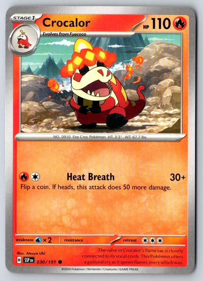 Crocalor 030/191 Common Surging Sparks Pokemon Near Mint