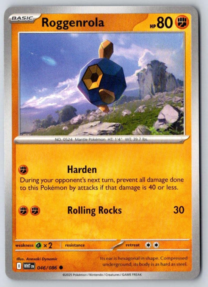 Roggenrola 046/086 Common White Flare Pokemon Near Mint