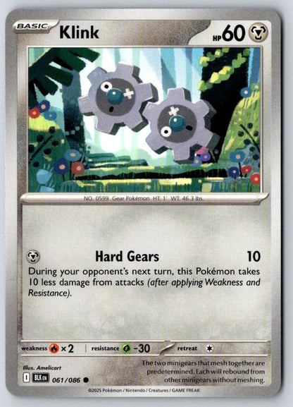 Klink 061/086 Common Black Bolt Pokemon Near Mint