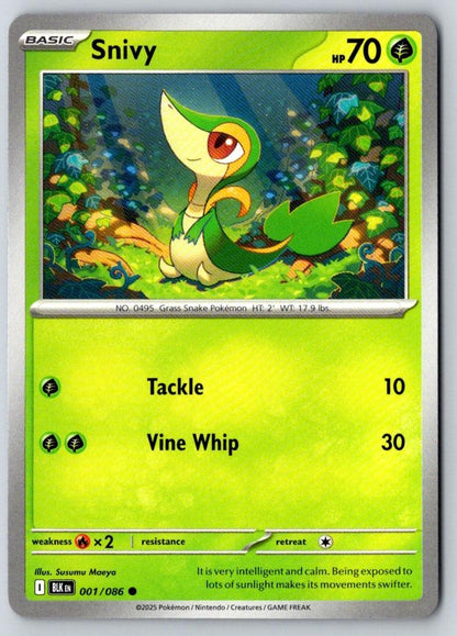 Snivy 001/086 Common Black Bolt Pokemon Near Mint