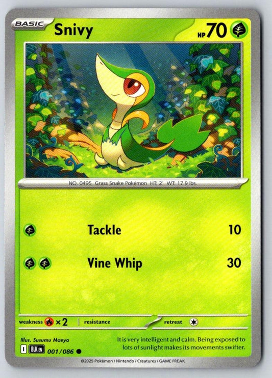 Snivy 001/086 Common Black Bolt Pokemon Near Mint