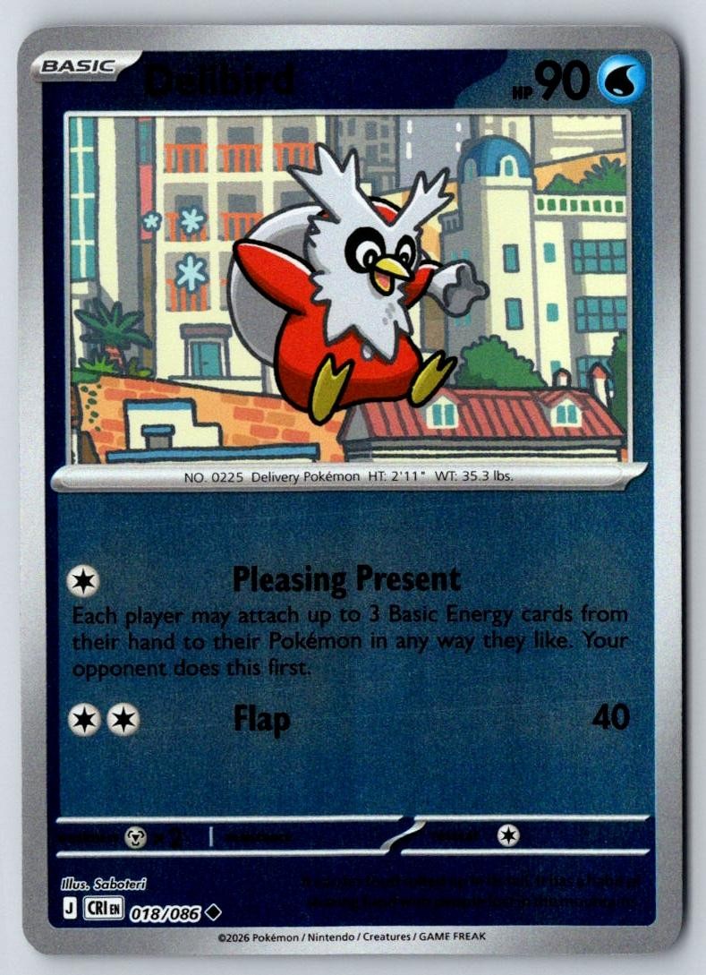 Delibird 018/086 Uncommon Chaos Rising Pokemon Near Mint