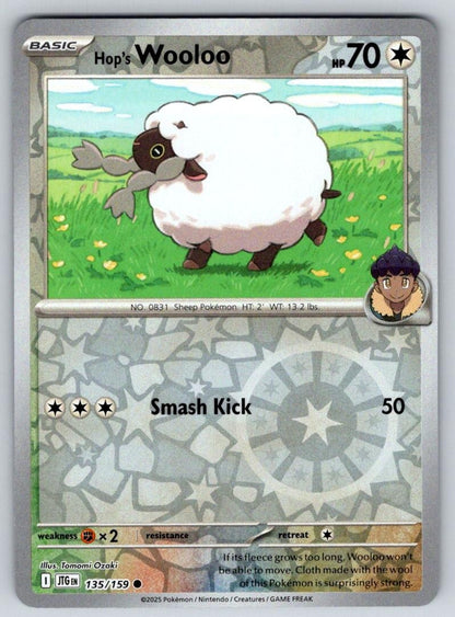 Hop's Wooloo 135/159 Common Journey Together Pokemon Reverse Holo Near Mint