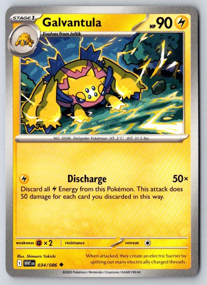 Galvantula 034/086 Uncommon White Flare Pokemon Near Mint