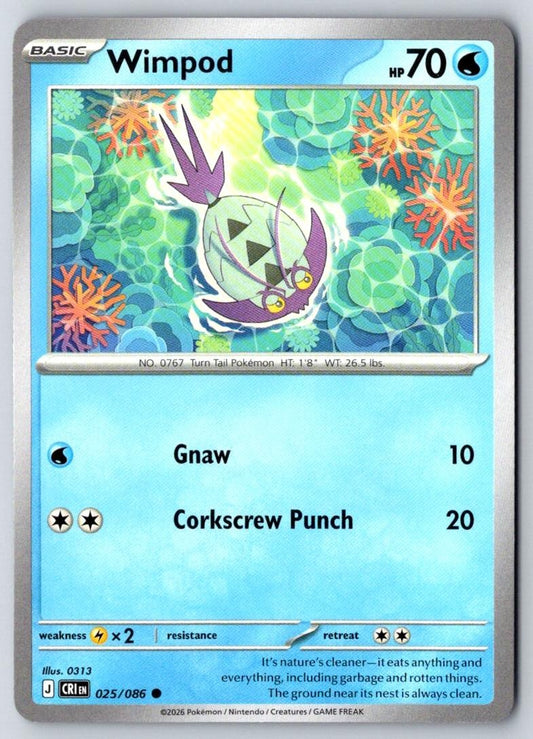 Wimpod 025/086 Common Chaos Rising Pokemon Near Mint