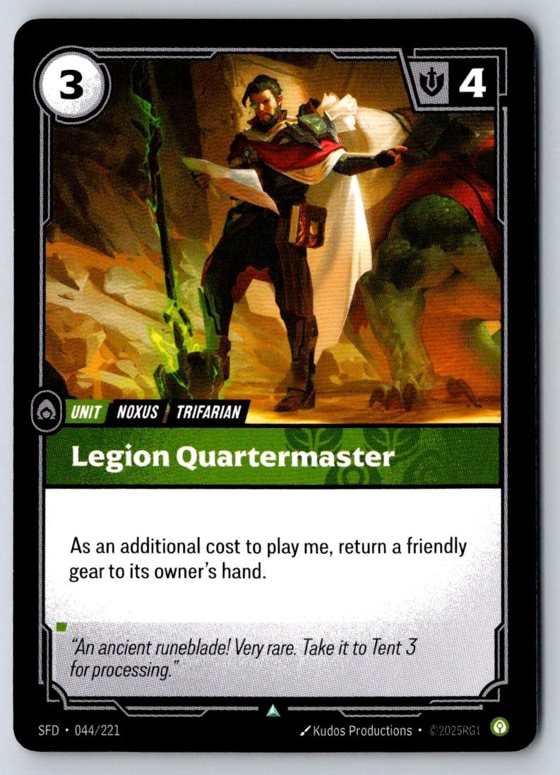 Legion Quartermaster 044/221 Uncommon Spiritforged Riftbound Near Mint