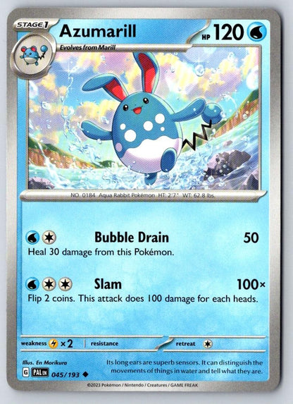 Azumarill 045/193 Uncommon Paldea Evolved Pokemon Near Mint