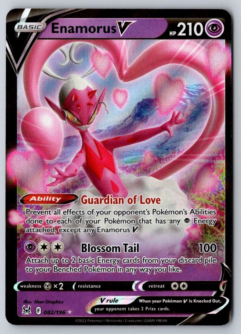Enamorus V 082/196 Holo V Rare Lost Origin Pokemon Holo Near Mint